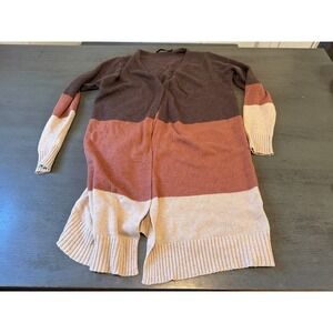 cashmere acrylic  wool blend brown  ribbed DOE & RAE cardigan sweater size small